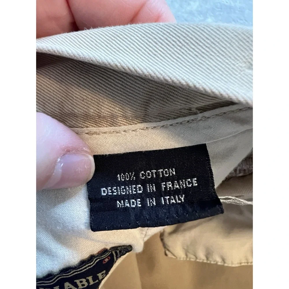 Faconnable Jeans Mens 36 Khaki Chino Pants Straight Leg Cotton Casual